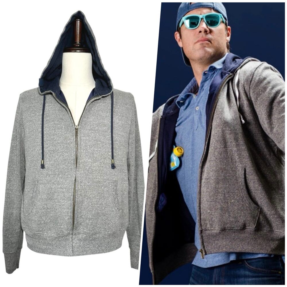 The Dad Hoodie | Men | Heather Gray Tri-Blend Fleece Zip Up Hoodie | Sz Large